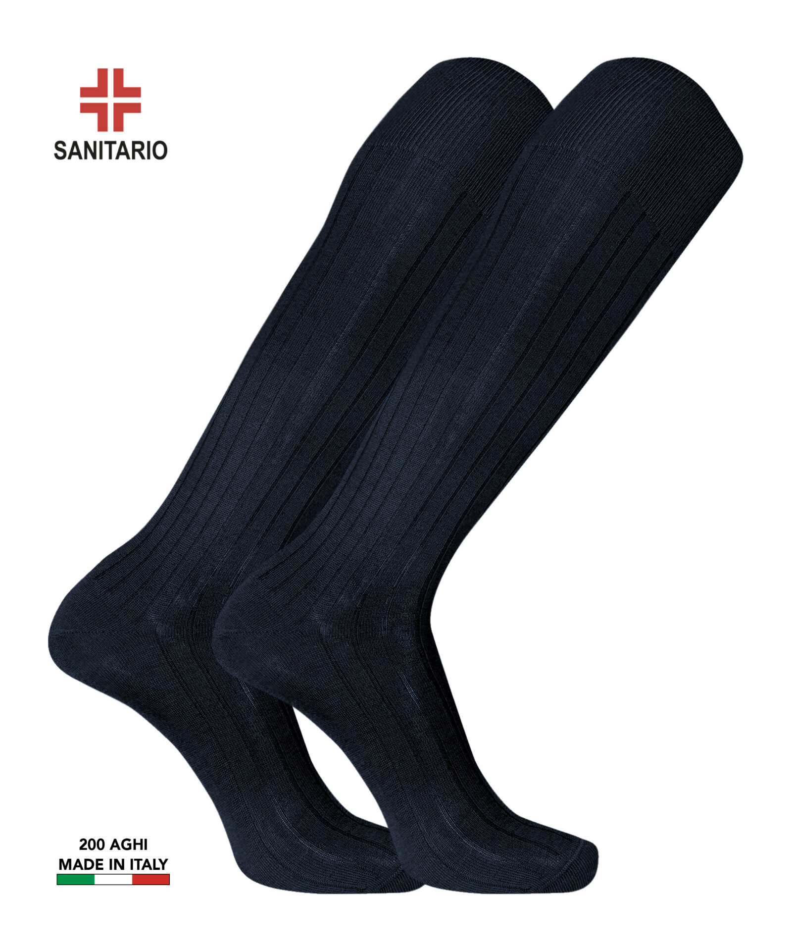 Calza lunga sanitaria uomo a costine Pierre Cardin