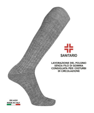 Calza lunga sanitaria uomo a costine Pierre Cardin