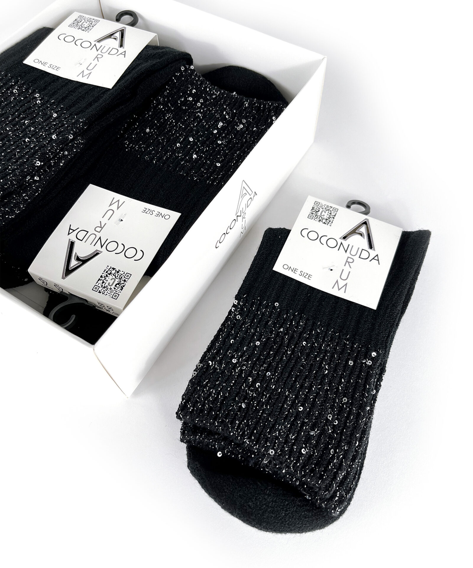 Box regalo calza corta glitter da donna Coconuda